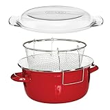 Premier Housewares 102114 Deep Fryer Friteuse, emaille, 5 liters, rot, 33 x...