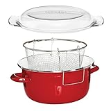 Premier Housewares 102114 Deep Fryer Friteuse, emaille, 5 liters, rot, 33 x...