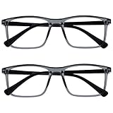 Opulize Ink Lessebrille 2er Pack Groß Rechteckig Rahmen Federscharniere...