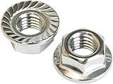 100 Stück Sperrzahnmuttern M8 DIN 6923 Edelstahl A2 - Flanschmuttern mit...
