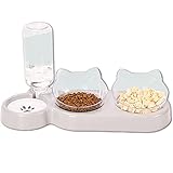 3-in-1 Katze Futternapf und Wassernapf Set, Katzennapf 3er Set,...