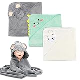 Forhandy Kapuzenhandtuch Baby 3 Stück, Baby Handtuch Kapuze 80x80cm,...