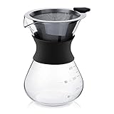 YunNasi Pour Over Kaffeebereiter Hand Kaffee Edelstahl Handfilter aus Glas...