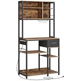 VASAGLE Küchenregal mit Steckdosen, Standregal, 40 x 80 x 180,4 cm,...