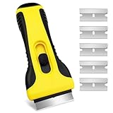 Phantasy® Ceranfeldschaber Herdkratzer mit 5 Ersatzklingen, Ceranfeld...