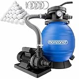 MONZANA® Sandfilteranlage SF102K mit Vorfilter 9.960L/h bis 35.000L Pool...