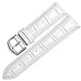 QTYQWC Neues Ledergurt 16mm 18 mm 20 mm 22 mm weißer Uhren Armband Gurt...