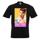 Kiwistar T-Shirt Herren schwarz - L - Aufdruck individuell - mit Foto...