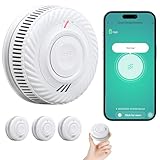 PHYSEN Smart WiFi Detector de Humo 10-Año Batería, Detector de Humo Con...
