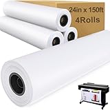 Plotterpapier, 61 x 4,5 m, 5,1 cm Kern 4,2 mil – 80 g/m², 9 kg...