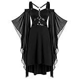 80er Jahre Outfit Damen Halloween Kostüm Damen Kleid mit Blutigem Aufdruck...