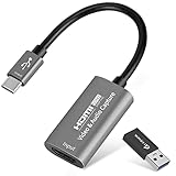 Video-Capture-Karte, Guermok USB 3.0 HDMI auf USB C Audio-Capture Card, 4K...