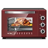 WOLTU Mini Backofen 28 L, Pizzaofen 1600 W, 100-230 °C, Timer 0-60 Min., 3...