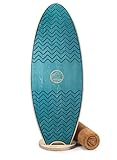 WaveSun - Balance Board aus 100% Holz inkl. Korkrolle und Ständer -...