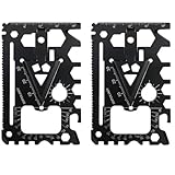 2 Stück Outdoor 18-in-1 Multi-Tool-Karte, Edelstahl, tragbare Gadgets,...