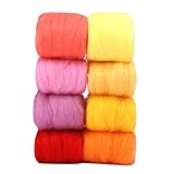 Namner 80 g Filzwolle Trockenfilzen von 8 Farbe, Nadel Filz Zubehör, Wolle...