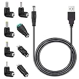 MEROM 5V Universal Stromkabel Netzkabel USB zu DC Kabel Ladekabel mit 8...