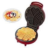 BEHOME Waffeleisen Mit Herzwaffelform, Waffelmaker mit Antihaftbeschichtung...