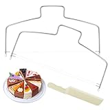 2 Stück Edelstahl Kuchen Cutter Slicer, 32cm Doppeldraht Kuchenschneider,...