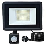 Meision Led Strahler mit Bewegungsmelder Außen 50W, Led Strahler Außen...
