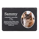 LAUBLUST Personalisierte Grabplatte mit Name & Foto als Grabschmuck für...