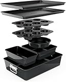 NutriChef Backformen Set - 8-teiliges Stapelbares Antihaft Backform Set -...