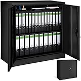 tectake® Aktenschrank abschließbar, Metallschrank mit...