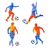 PLIGREAT Fußball Wandtattoo Coole Fußballspieler Silhouette Wandstikcer...