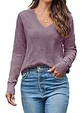 Cindeyar Pullover Damen Langarm V Ausschnitt Strickpullover Winter Casual...