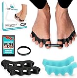 RestoreFeet Zehentrenner mit Anti-Hallux Valgus Band – 2 Paar (schwarz +...