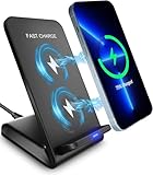 Wireless Charger Stand, 15W Qi Zertifiziert Induktive Ladestation Schnelles...