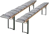 REDBEST Bierbank-Auflage 2er-Pack grau Größe 25x220 cm