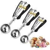 SPEENSUN 3-teiliges eisportionierer set mit Auslöser (4/5/6 CM)-Edelstahl...