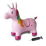 JAMARA 460316 - Hüpftier Einhorn mit Pumpe - BPA-Frei, belastbar bis 50kg,...