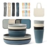 ZgoEC 49pcs Camping Geschirr Set 4 Personen, Unzerbrechliches Camping...