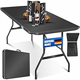 KESSER® Buffettisch Tisch klappbar Kunststoff 183x76 cm Campingtisch...