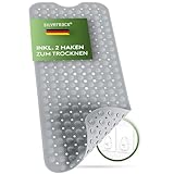 SilverRack Badewannenmatte 100x40 cm (Grau) - Antirutschmatte Badewanne BPA...