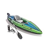 Intex Challenger K1 Kayak 1 Man Inflatable Canoe with Aluminum Oars and...