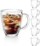 D.M DESIGN•MASTER[6-Stück,350ml] - Latte Macchiato Gläser mit Henkel,...