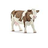 schleich 13801 Fleckvieh-Kuh, für Kinder ab 3+ Jahren, FARM WORLD -...