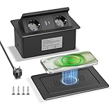 Versenkbare Steckdose mit USB C PD 20W und 15W Kabelloses Ladegerät,...