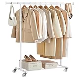SONGMICS Kleiderständer auf Rollen, Schwerlast-Garderobenständer,...