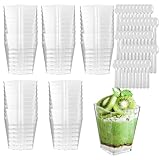 DUBUOZA 50 Stück DessertgläSer Plastik mit 50 Stück Löffeln,160ML...