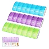 ZMDMAH Tablettenbox 7 Tage, 3 Stück,Wiederverwendbar Pillendose,Klein...