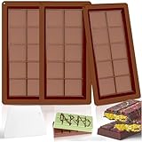 KutaKuta 3 Stück Schokoladenform Silikon Tief Schokoladentafel Form...
