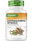 Ashwagandha - 180 Kapseln mit 750 mg reinem Extrakt - Premium: 10%...