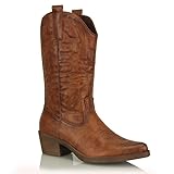 Procity Damen Cowboy Stiefel Bikerboot Westernstiefel für Damen mit dem...