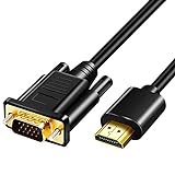 Herfair HDMI-auf-VGA-Kabel, vergoldet, 1080P, HDMI auf VGA-Adapter, aktives...