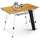 Arebos Campingtisch faltbar 120 x 70 cm | Klapptisch höhenverstellbar...