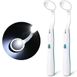 ACWOO Mundspiegel mit LED-Licht, 2 Stück Oral Dental Mirror Dentalspiegel,...